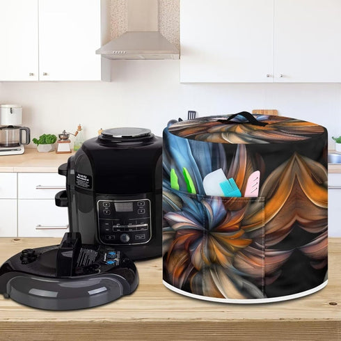 Boho Floral Pressure Cooker Cover, Dust-proof Cover for Rice Cooker Air Fryer with Top Handle and Pocket