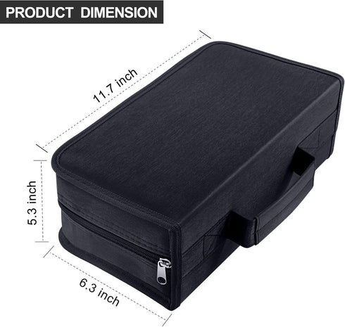 DVD Case Holder, CD/DVD Case Wallet Binder Holder 160 Capacity CD DVD Cases Organizer Portable CD Binder Wallet for Home Travel (Black binder, Black)