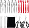 Upoomart Crab Crackers and Tools,18-Pieces Seafood Tools Set Includes 5 Crab Crackers, 5