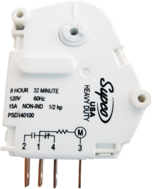 Supco SPD1401AM 8 Hour 32 Minutes Refrigerator Defrost Timer For Whirlpool R0131577, AP4246797, PS2167006