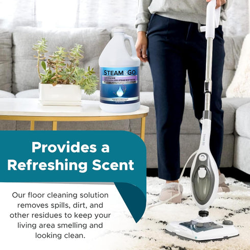 Steam and Go Demineralized Water, Lavender Scent Cleaning Solution for Steam Mop & Floor Cleaning - 128 Fl. Oz