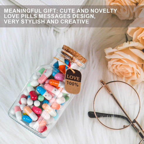 Message in a Bottle Capsule Letters - 101pcs Love Pills Gifts for Boyfriend, Girlfriend, Wife, Friends (Mixed Color)