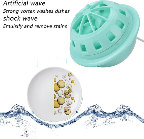 Mini Portable Single Dish Automatic Dishwasher, USB-Powered with Suction Cup for Kitchen, Green