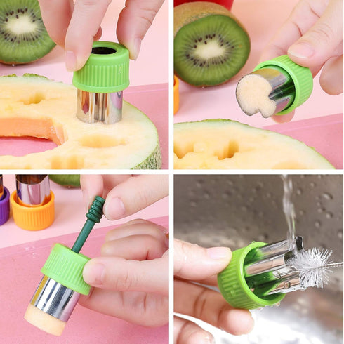 Mini Cookie Cutter Set - 30 pcs for Kids, Vegetable Cutters and Fruit Stamp Mold, Different Shapes and Sizes, Stainless