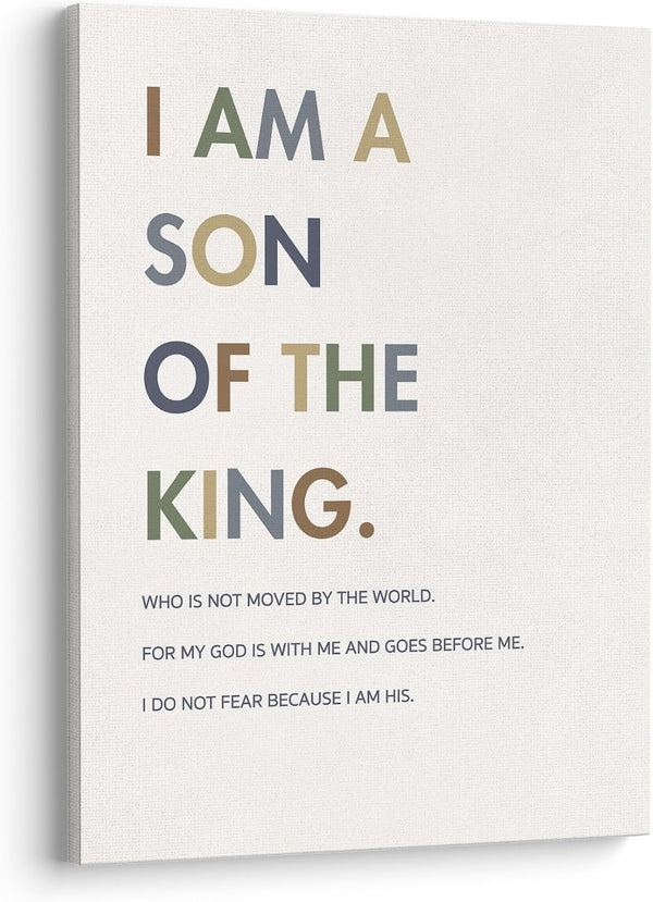 XWELLDAN Christian Religious Bible Verse I am a Son of the King Boy