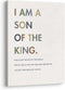 XWELLDAN Christian Religious Bible Verse I am a Son of the King Boy