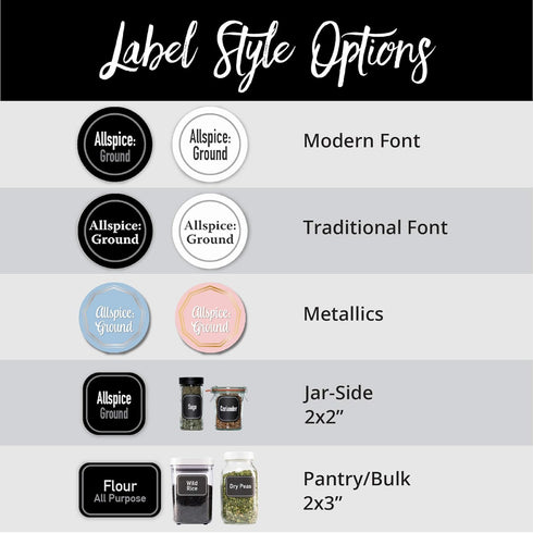 AllSpice Ultimate Spice Label Set - 525 Preprinted Water Resistant Round Labels with Extra Fine White Paint Pen