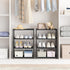 4 Tier Small Shoe Rack, Narrow Stackable Kids Toddler Adult Storage Organizer Shelf for Closet, Entryway, Bedroom
