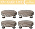 4 Counter Romadedi Farmhouse Wood Riser for Display- pcs Rustic Decor Mini Wooden Pedestal Stand Decorative Round Tray