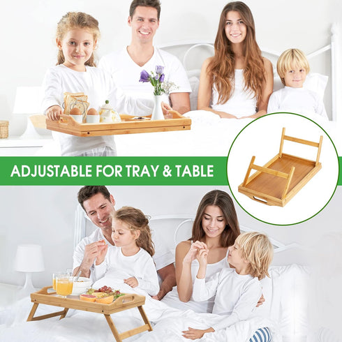 Bed Tray Table Folding Legs with Handles Breakfast Tray for Sofa Eating,Drawing,Platters Bamboo Serving Lap Desk Snack