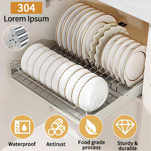 Pull Out Cabinet Organizer, Slide Out Dish Drying Rack for Kitchen Cabinets, Pull Out Drawer for Under Sink Organizer