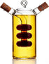 2 1 ELETON in Glass Oil and Vinegar Bottle Borosilicate Cruet with Triple-Bubble Inner Chamber, Dual Dispenser