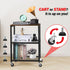 LIANTRAL 3 Tier Rolling Cart, Brown Kitchen Utility Cart on Wheels for Kitchen, Bathroom, Living Room, Office