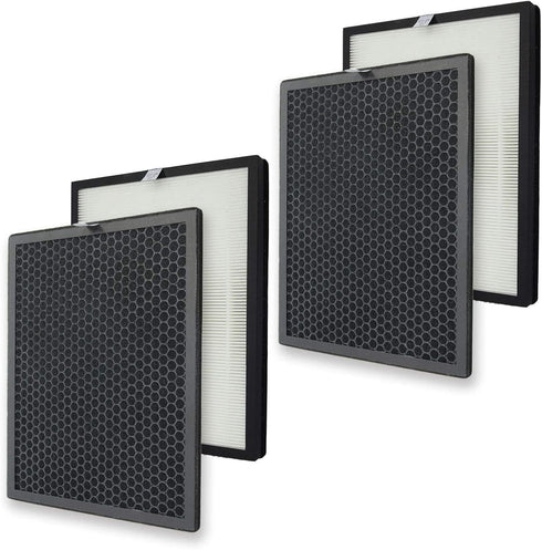 PUREBURG Replacement Filter Set for Alexapure Breeze 3049 AP-B102 Air Purifier, 2-Pack H13 HEPA & Activated Carbon