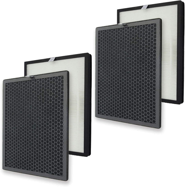 PUREBURG Replacement Filter Set for Alexapure Breeze 3049 AP-B102 Air Purifier, 2-Pack H13 HEPA & Activated Carbon