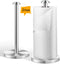 AOSION 2 Pack Stainless Steel Paper Towel Holder, Standing Holders for Kitchen, Bedroom, Bathroom, Brushed Silver