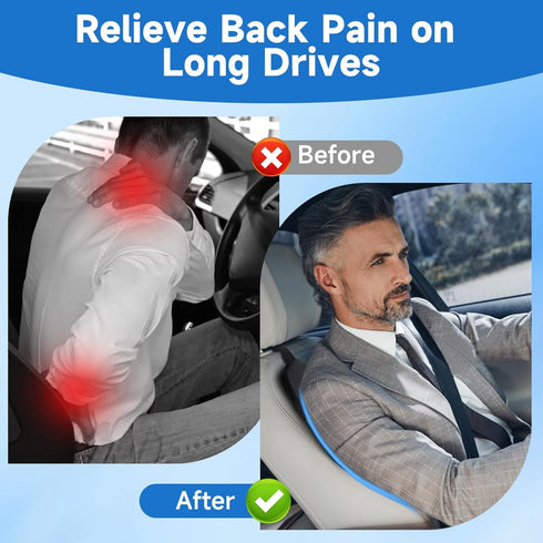 Teemour Lumbar Support Pillow for Car Truck Accessories Memory Foam Back Cushion for Driving Seat Lower Back Support