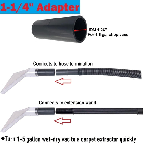 Compatible Extractor Attachment for All Shop Vacs, 2-1/2", 1-7/8", & 1-1/4" Three Adapters for Auto Detailing