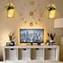 YI LIGHTING Set 2 of Rustic Wall Sconces - Mason Jars Sconce, Rustic Home Decor, Wrought Iron Hooks with LED Fairy