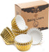 Non-Stick 400pcs Gold Mini Cupcake Liners for Baking, Mini Size Foil Muffin Liners, Christmas Cupcake Liners
