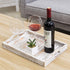 16 11 Inches MyGift Shabby Chic Whitewashed Wood Breakfast Serving Tray with Cutout Handles with Slatted Design