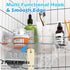 Durmmur 2 Pack 4 Acrylic Corner Shower Caddy, Clear Corner Shower Shelf with Hooks, Adhesive Wall Mounted Bathroom