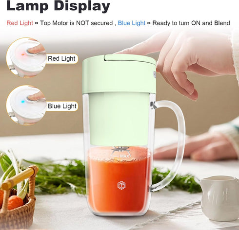 Portable Blender, 10 oz Mini Personal Blender for Smoothies, Rechargeable USB, Easy to Clean for Travel
