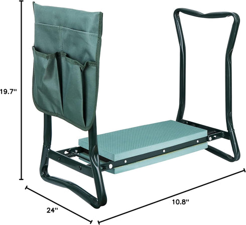 Pouch,1 Set HomGarden Upgraded Folding Garden Kneeler Seat Bench Stool w/Thicken & Widen Soft Kneeling Pad, Portable