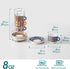 8 Oz Set 4,Bohemian Cafe-03 vancasso Stackable Espresso Cups with Saucers and Metal Stand of Ceramic Cappuccino Cups
