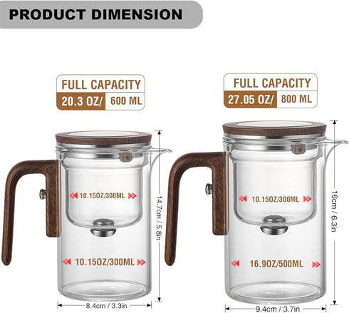 600ml/20.3oz (20.3oz) Tea Pot- Magic Witchcraft Enchanted Glass Teapot with Strainer, Tea Innovative Water Separation
