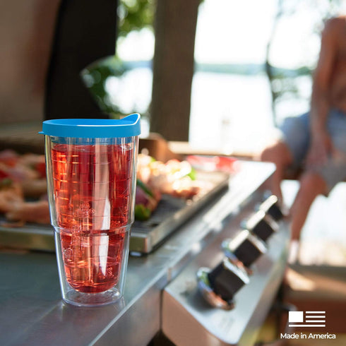 Tervis Valentine's Day Pink Hearts All Over - Made in USA Double Walled Insulated Tumbler Travel Cup, 24oz, Clear