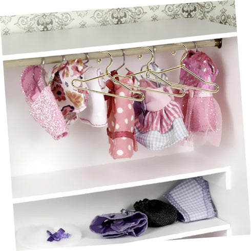 20pcs Miniature Doll Suit Hangers - Iron Wire Doll Clothes Hangers for Small House Wardrobe Ornaments