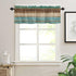 Rustic Farmhouse Valances Curtains for Kitchen Windows, Retro Wood Rod Pocket Curtain Toppers, Teal Green Brown
