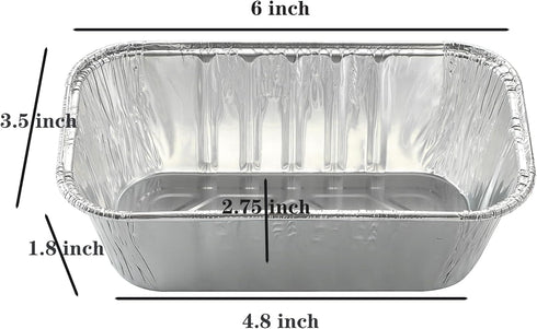 50 Pack 1Lb mini Loaf Pans Heavy Duty Disposable Aluminum Foil Bread Tins Standard Size - 6" X 3.5" X 2.5" Oven Safe Sturdy Small Bread Tin Pans-1 Pound Loaf Pans by Waytiffer