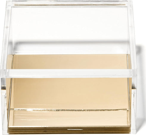 OfficeGoods Acrylic Desk Organizer w/Gold Base – Elegant Odds & Ends Box for Home or Office, Large