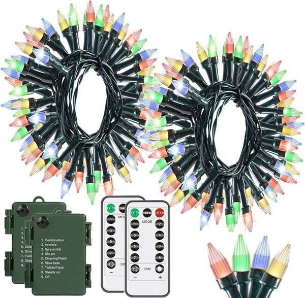 Solhice 2 Pack 20ft Battery Operated String Lights with Remote Outdoor Indoor,