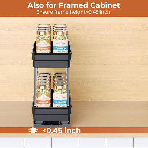 Mystozer 4.33''Wx10.62''Dx8.66''H, 3 Packs -2 Pull Out Spice Rack Organizer for Cabinet, Slide Out Spice Racks
