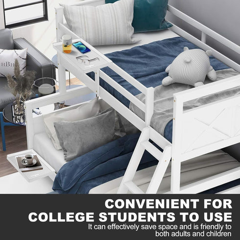 FABIEN SIEFFERT Bedside Shelf for Bunk & Top Bunk, Bed Side Tray Table Storage, Bedside Caddy, Bunk Bed Shelf, Clip On