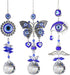 CIXVOEMK Blue Sun Catcher Pendant Light Shadow Garden Decor Crystal Wind Chimes Rainbow