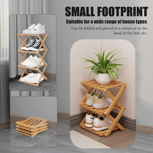 3 Small Shoe Rack, Tier Portable Folding Shoe Storage Rack, Without Installation, Mini Free Standing Shoe Rack