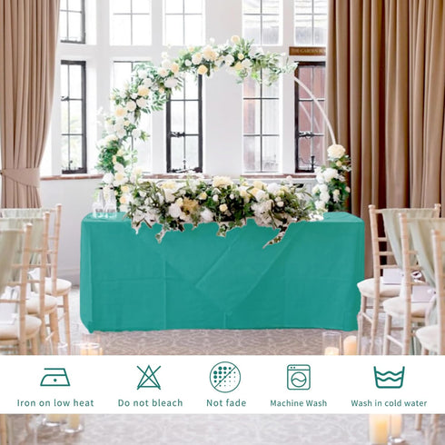 4 Pack 6 72 30 Inch Fitted Table Covers for Foot Tables - x Rectangle Table Cloth for Folding Tables Polyester Fabric
