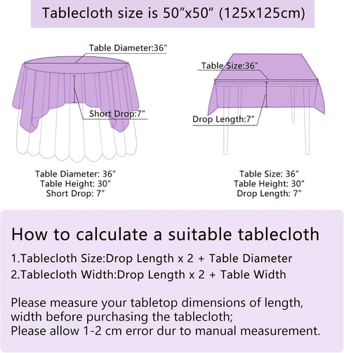 B-COOL Sequin Tablecloths, Purple Glitter Mermaid Table Cloths for Halloween Parties, 50x50inch