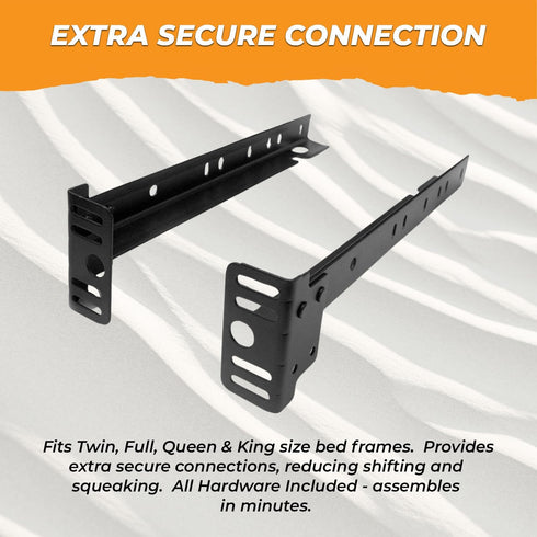 Kings Brand Furniture Bed Frame Footboard Extension Brackets, Set of 2 for Twin, Full, Queen, King Sizes