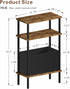 Newmics 3-Tier Narrow Side Table with Fabric Basket, End Table for Small Spaces, Slim Nightstand with Storage Shelf