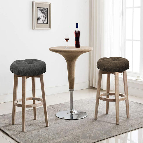 OnlyGray-Black,12" (30cm) baibu Stool Covers Round, Super Soft Round Bar Stool Cushion Covers Seat Cushion - One