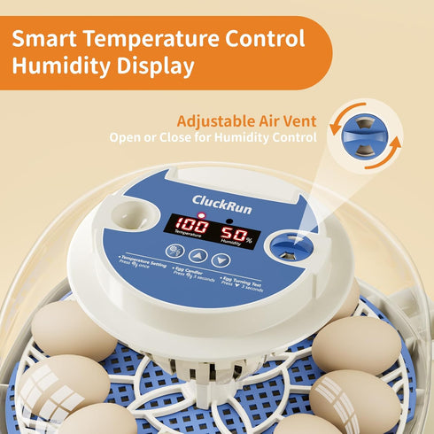 12 Egg Incubators for Hatching Eggs, Temperature and Humidity Control, Automatic Egg Turning, Egg Candler, Automatic