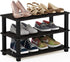 Furinno Turn-S-Tube 3-Tier Shoe Rack, Espresso/Black