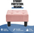 BRIAN & DANY Small Foot Stool, Velvet Foot Stools with Legs, Stable Small Footstool for Living Room, Pink