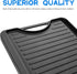 GGC Cast Iron Reversible Griddle, 2-in-1 Griddle Pan for Gas Stove Tops, 20 x 10.5 Flat and Ribbed Plate