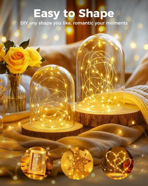 3 Pack 7FT 20 btfarm Fairy Lights Battery Operated, LED Mini String Lights Waterproof Silver Wire for Mason Jars